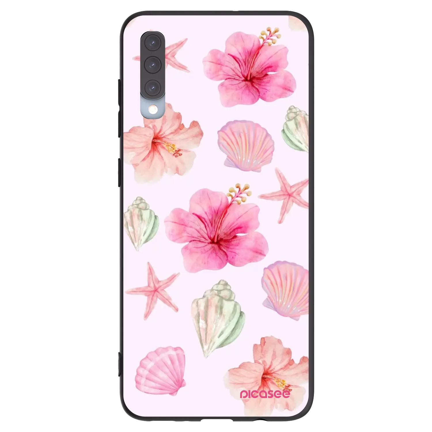 Picasee Μαύρη θήκη σιλικόνης για Samsung Galaxy A70 A705F - Blush Lagoon