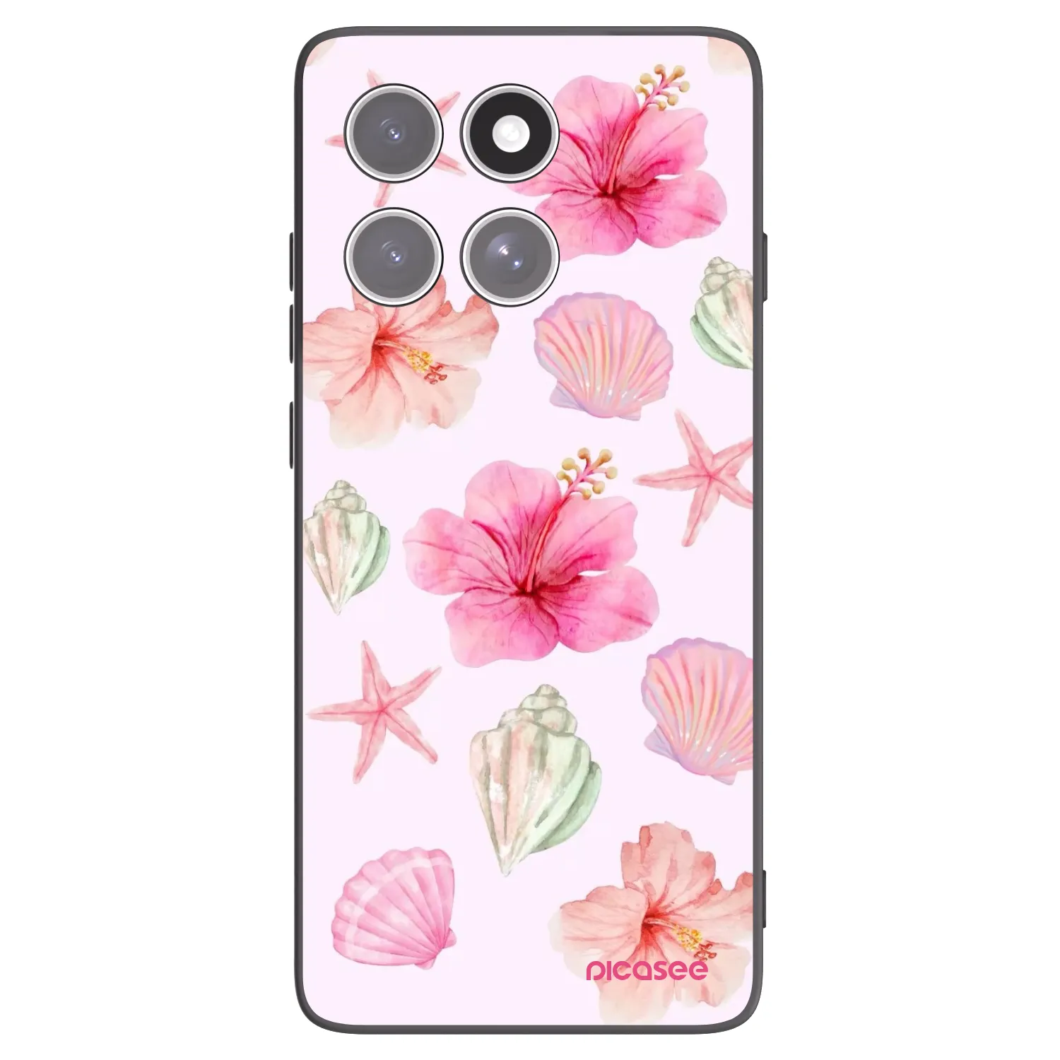 Picasee Μαύρη θήκη σιλικόνης για Motorola Edge 60 Pro - Blush Lagoon