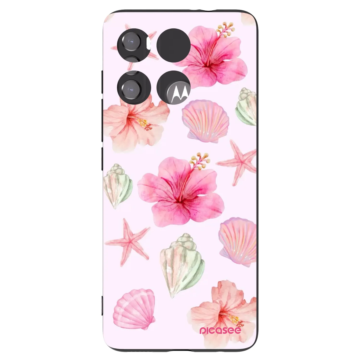Picasee Μαύρη θήκη σιλικόνης για Motorola Edge 60 5G - Blush Lagoon