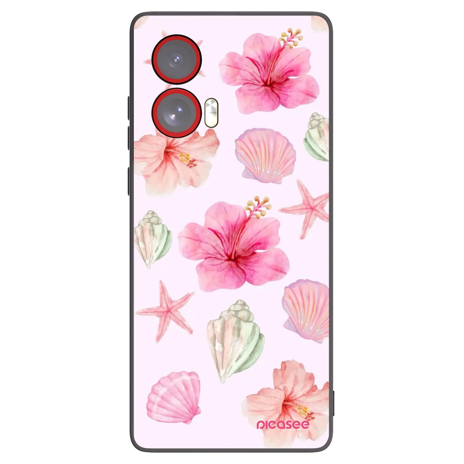 Picasee Μαύρη θήκη σιλικόνης για Motorola Edge 50 Fusion - Blush Lagoon