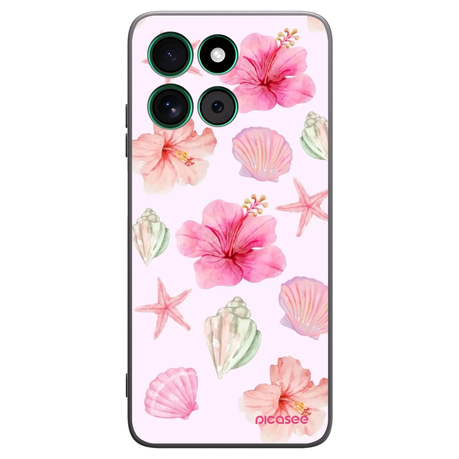 Picasee Μαύρη θήκη σιλικόνης για Motorola Moto G57 Power - Blush Lagoon