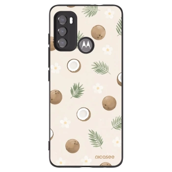 Picasee Μαύρη θήκη σιλικόνης για Motorola Moto G60 - Coconut Breeze