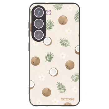 Picasee Μαύρη θήκη σιλικόνης για Samsung Galaxy S23 5G - Coconut Breeze