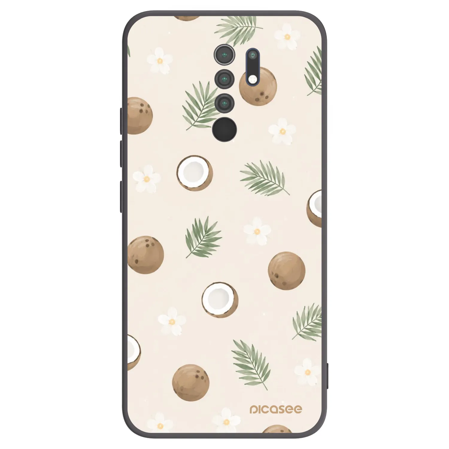 Picasee Μαύρη θήκη σιλικόνης για Xiaomi Redmi 9 - Coconut Breeze