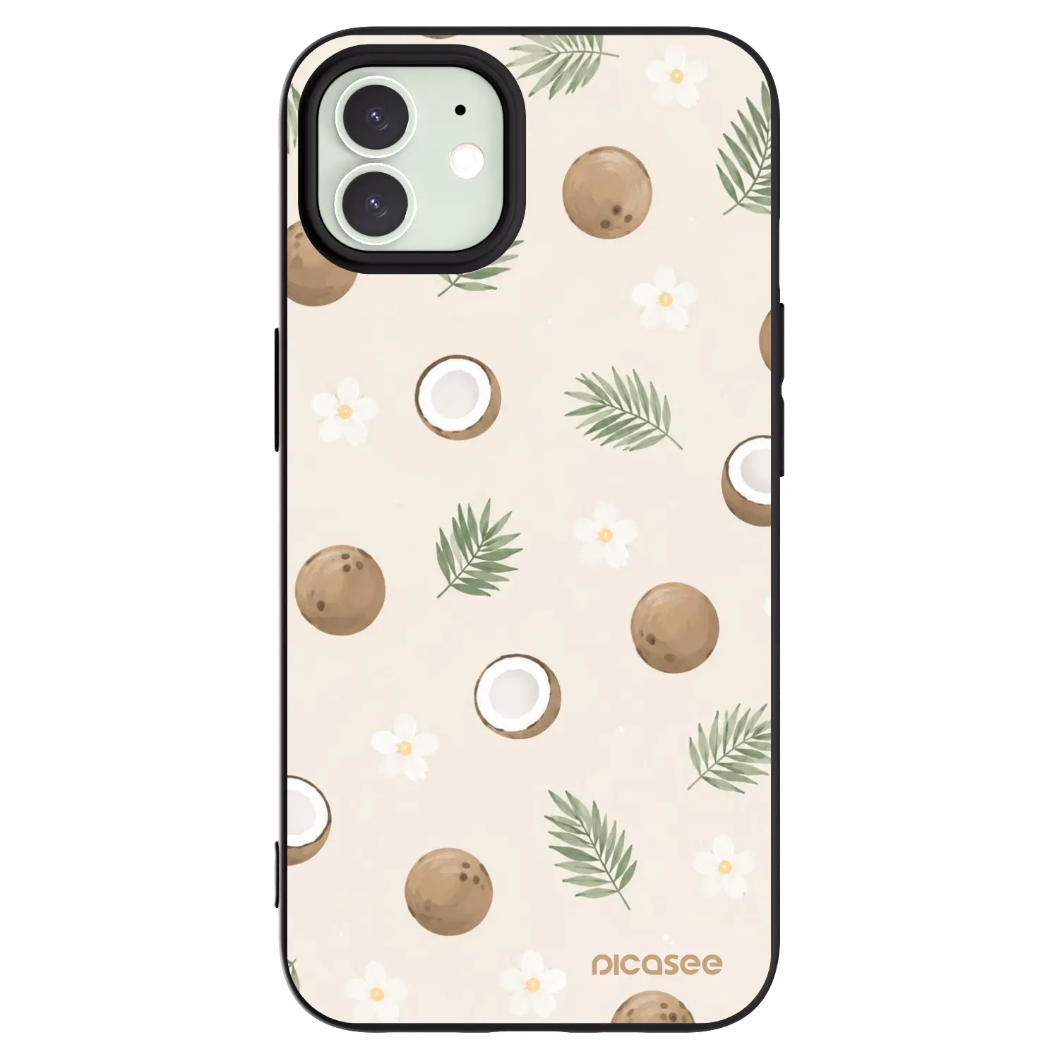 Picasee Μαύρη θήκη σιλικόνης για Apple iPhone 12 Pro - Coconut Breeze