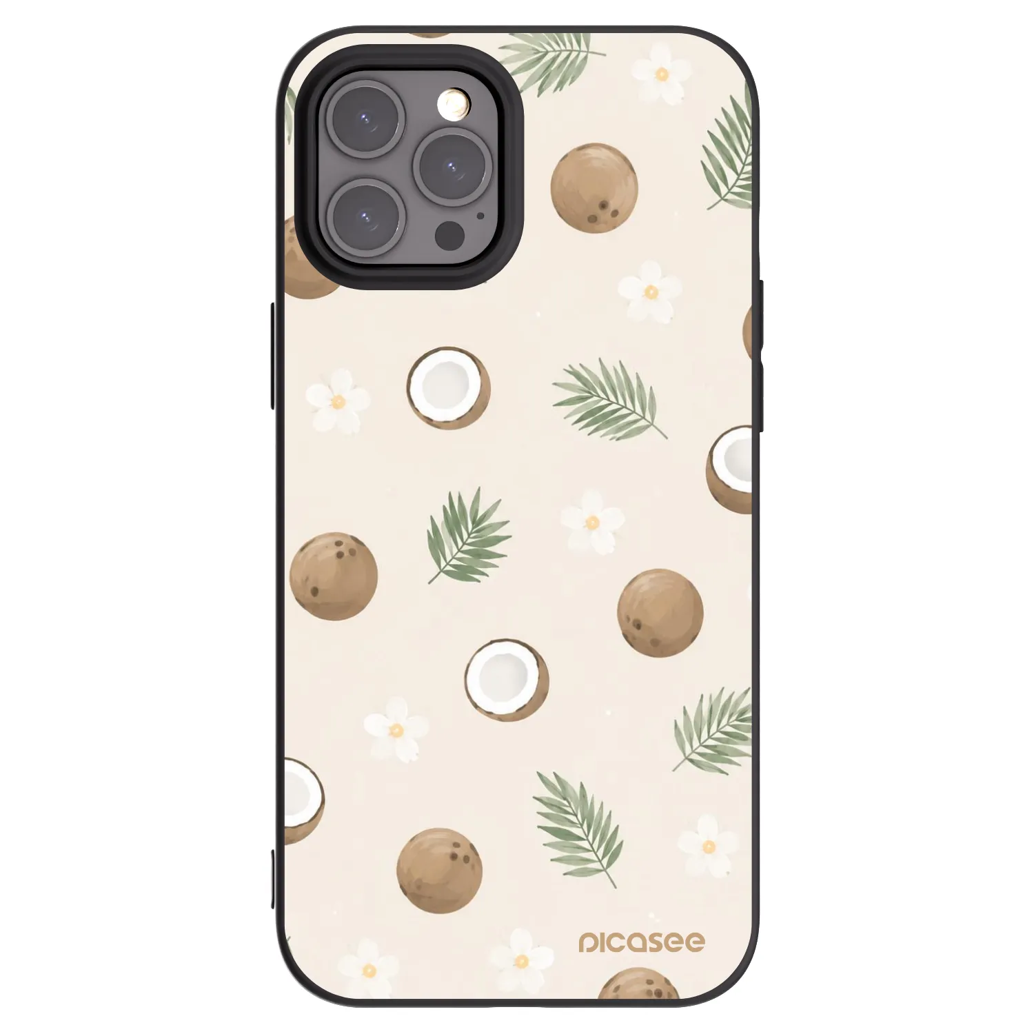 Picasee Μαύρη θήκη σιλικόνης για Apple iPhone 12 Pro Max - Coconut Breeze