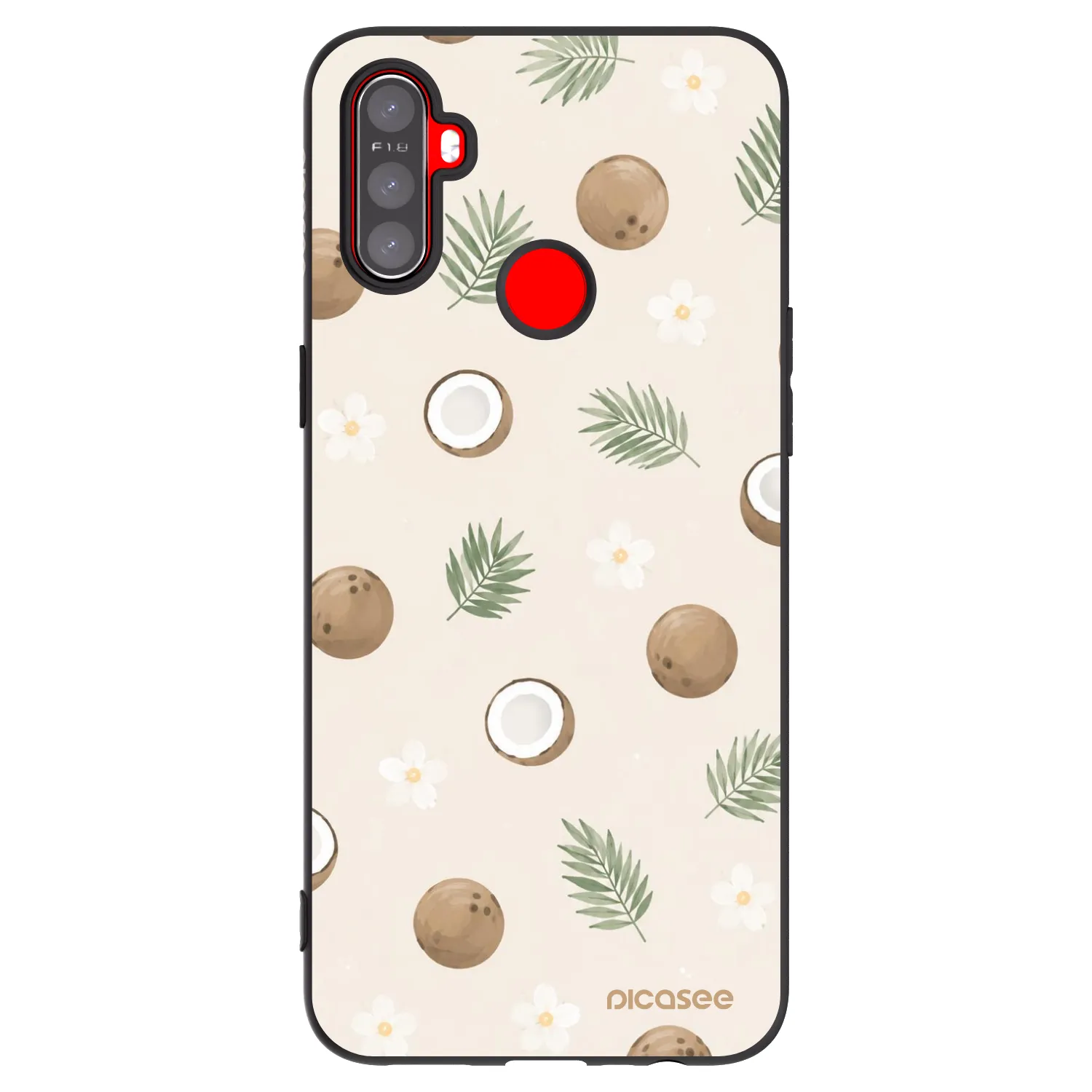 Picasee Μαύρη θήκη σιλικόνης για Realme C3 - Coconut Breeze