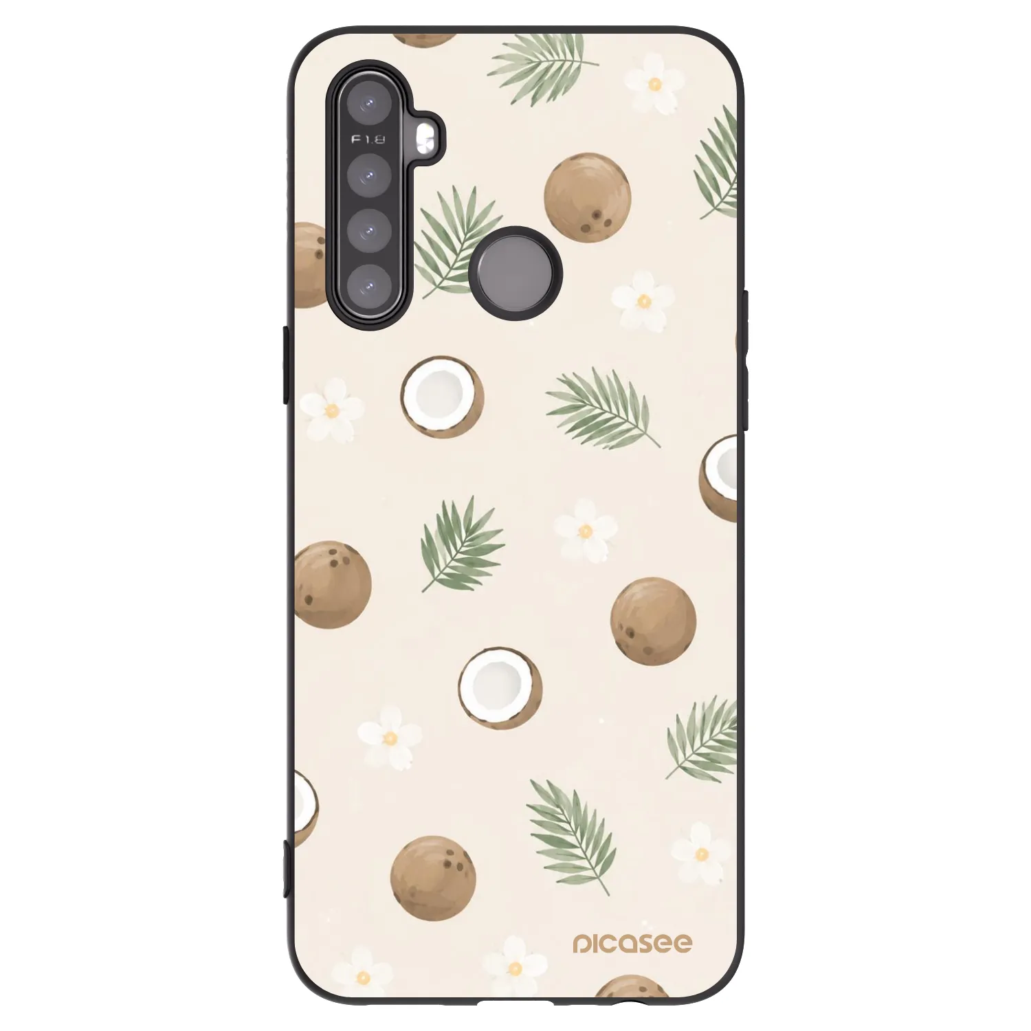 Picasee Μαύρη θήκη σιλικόνης για Realme 5 - Coconut Breeze