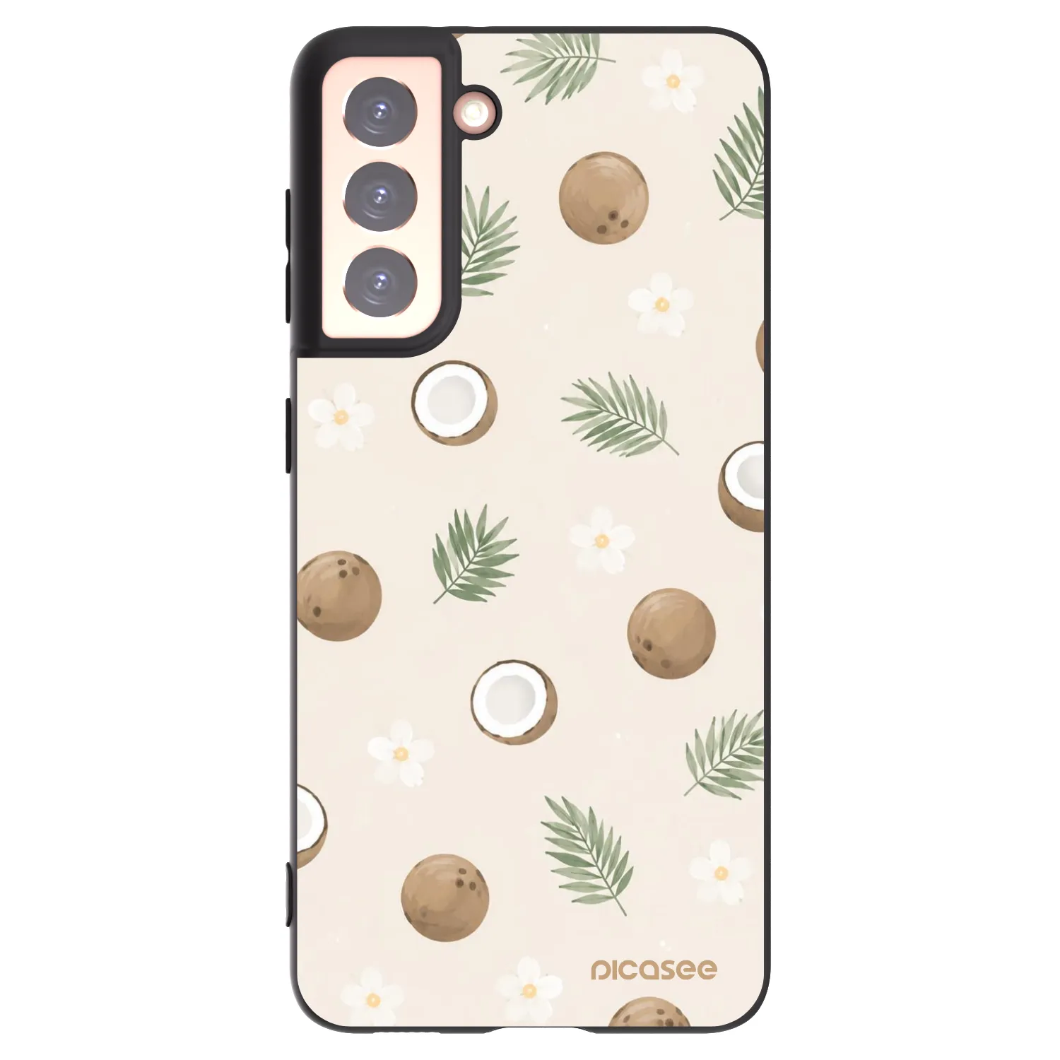 Picasee Μαύρη θήκη σιλικόνης για Samsung Galaxy S21 5G G991B - Coconut Breeze