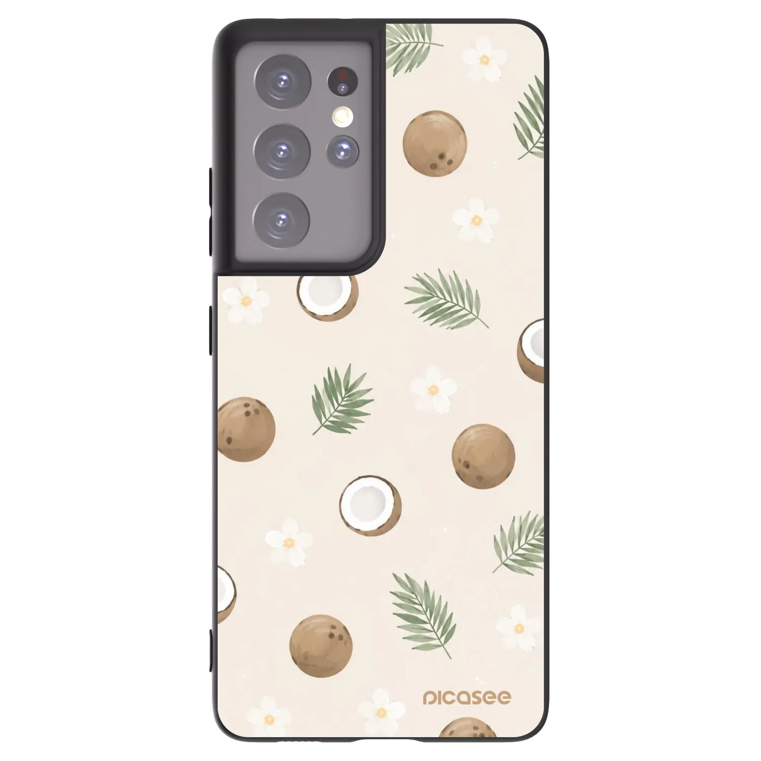 Picasee Μαύρη θήκη σιλικόνης για Samsung Galaxy S21 Ultra 5G G998B - Coconut Breeze