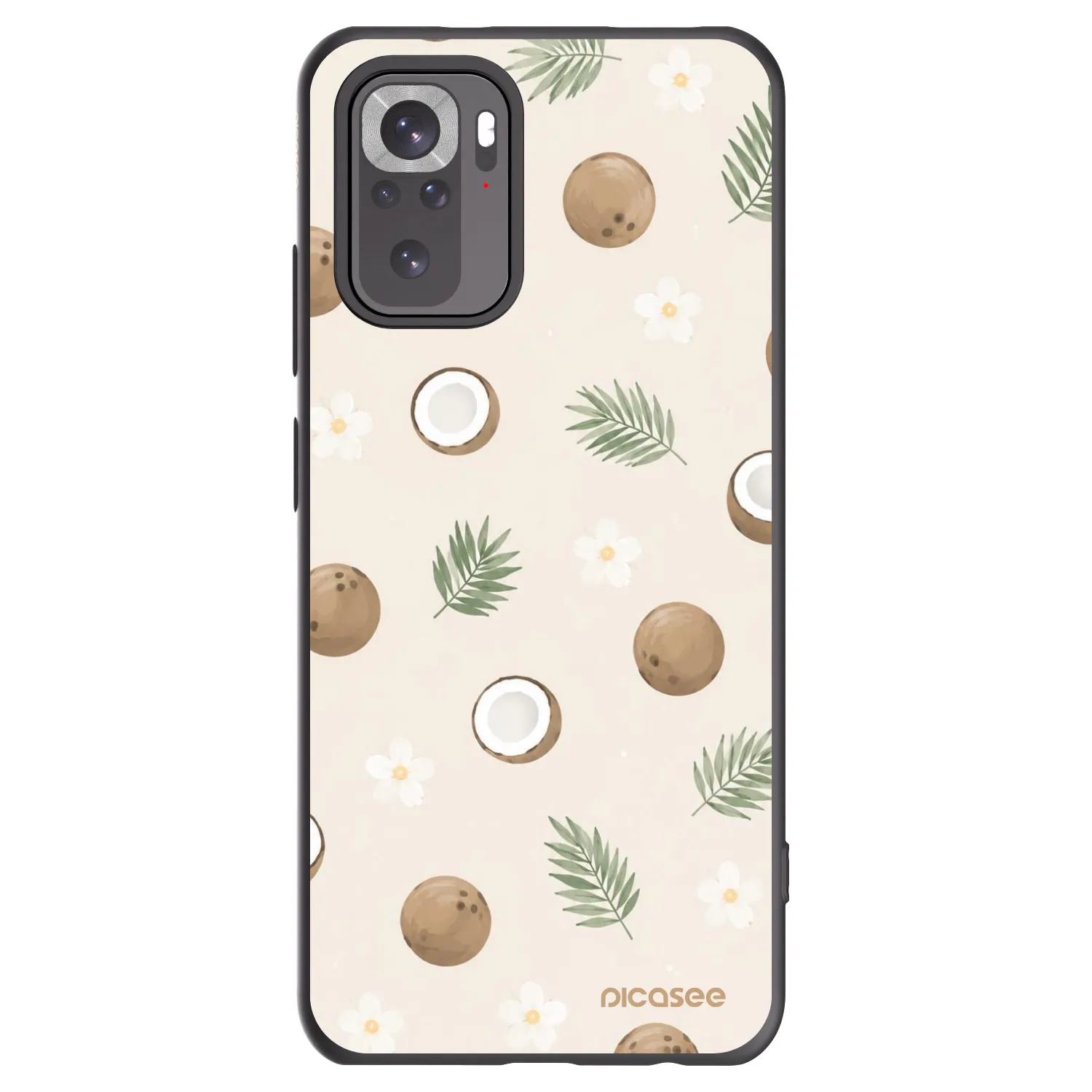 Picasee Μαύρη θήκη σιλικόνης για Xiaomi Redmi Note 10S - Coconut Breeze