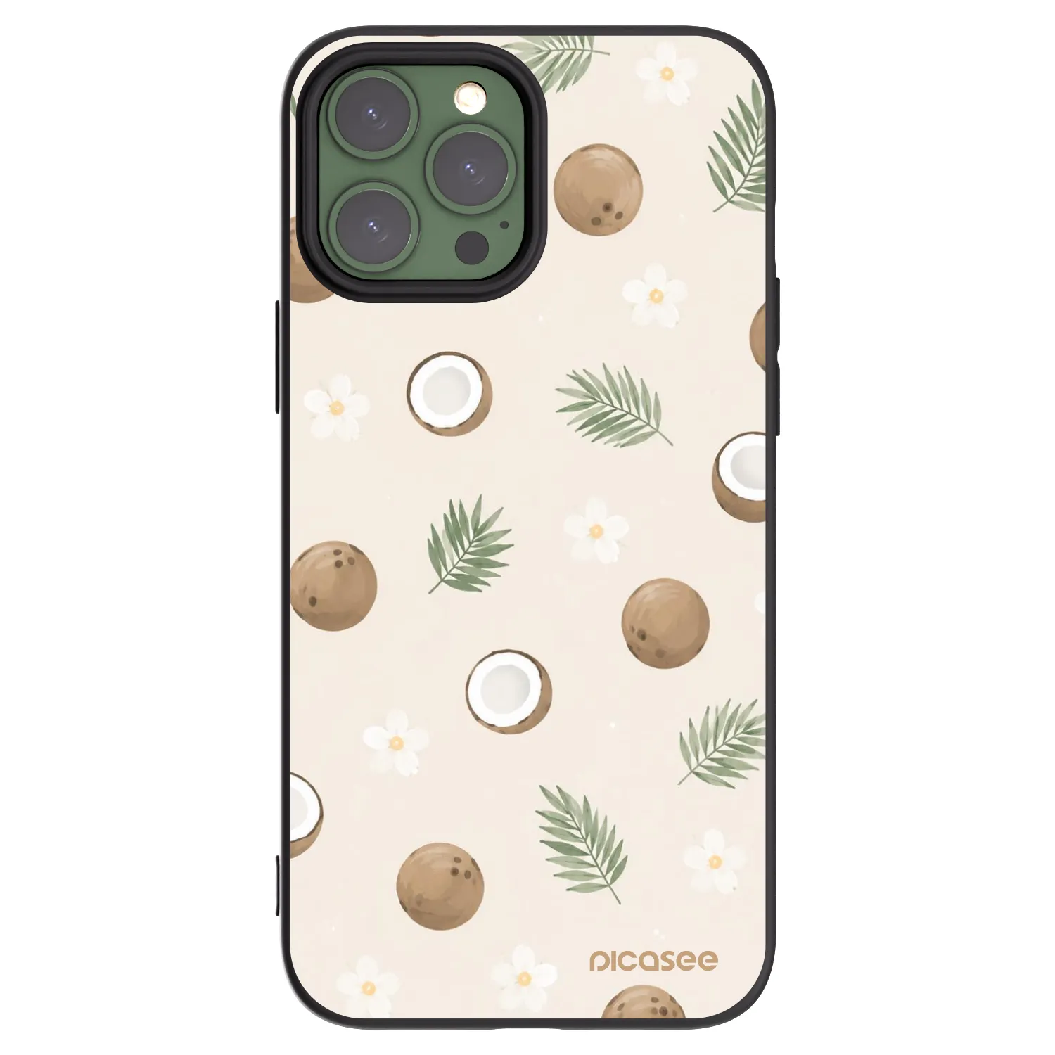 Picasee Μαύρη θήκη σιλικόνης για Apple iPhone 13 Pro Max - Coconut Breeze