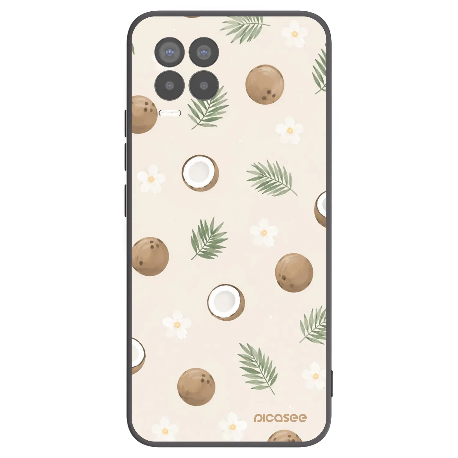 Picasee Μαύρη θήκη σιλικόνης για Realme 8 4G - Coconut Breeze
