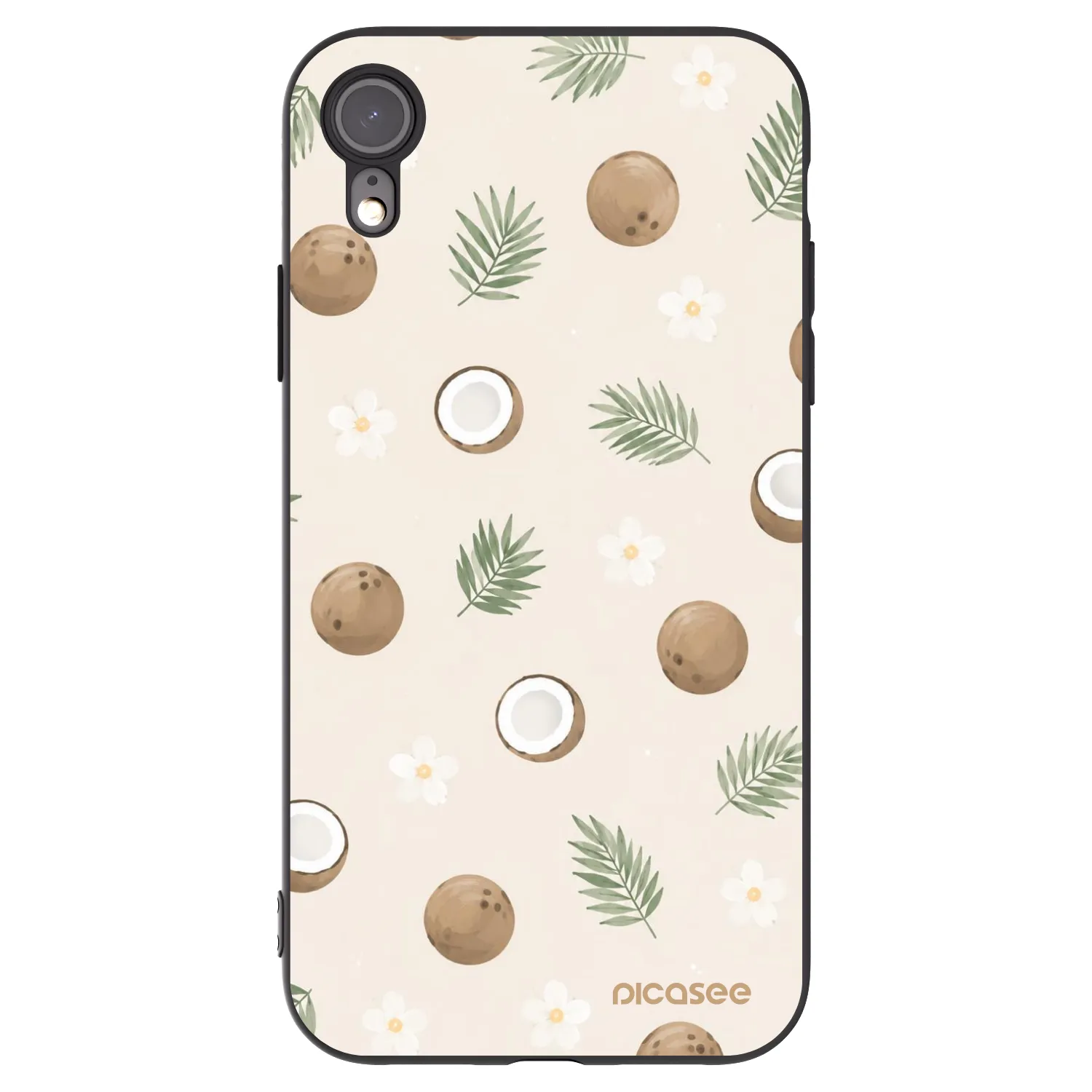 Picasee Μαύρη θήκη σιλικόνης για Apple iPhone XR - Coconut Breeze