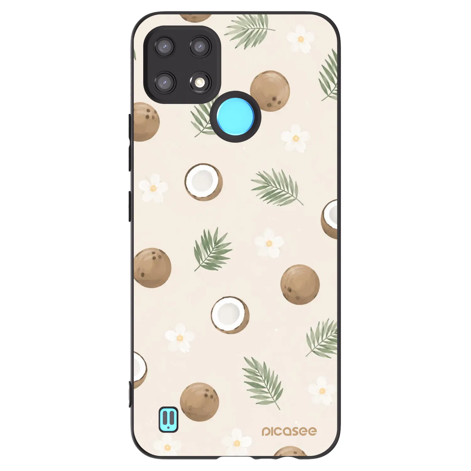 Picasee Μαύρη θήκη σιλικόνης για Realme C21 - Coconut Breeze