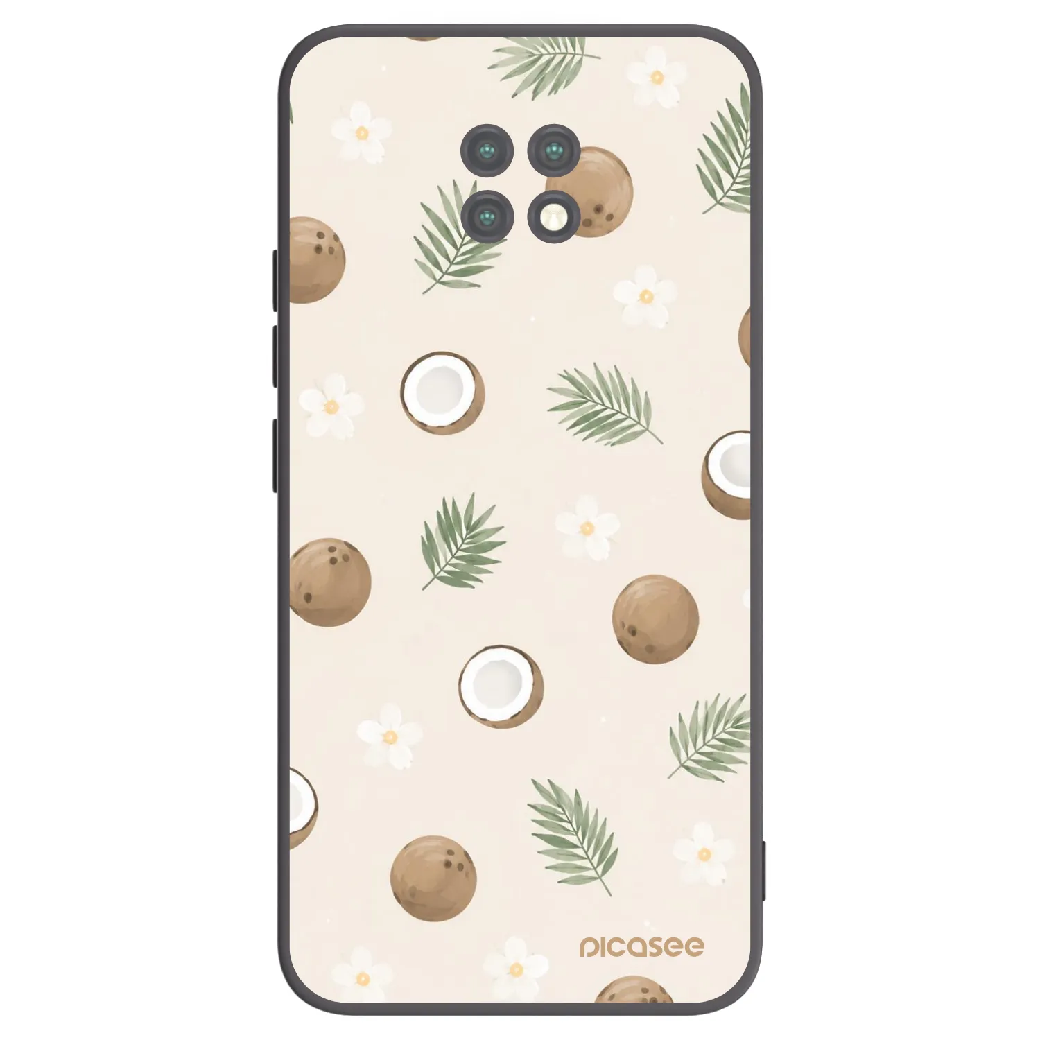 Picasee Μαύρη θήκη σιλικόνης για Xiaomi Redmi Note 9T - Coconut Breeze