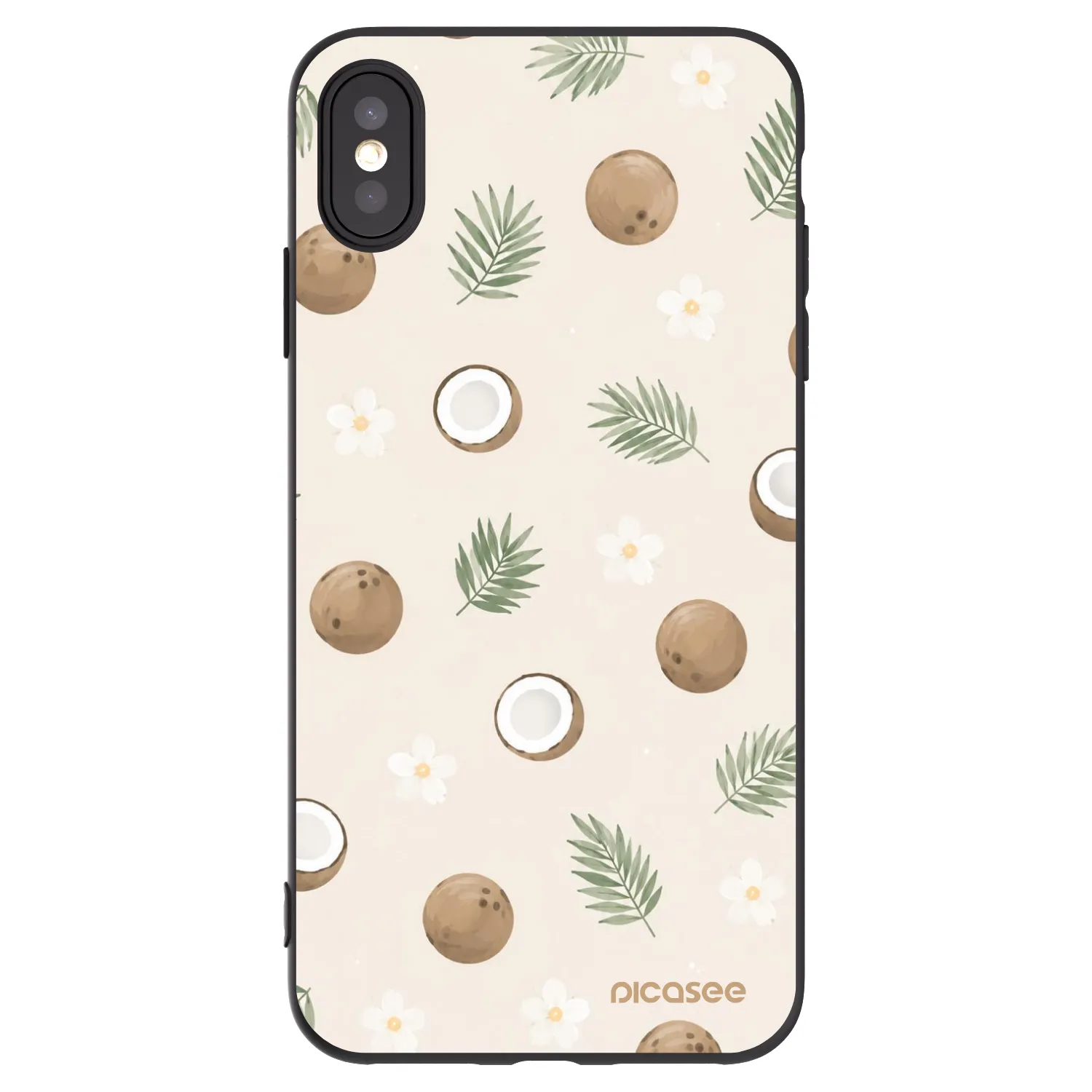 Picasee Μαύρη θήκη σιλικόνης για Apple iPhone XS Max - Coconut Breeze