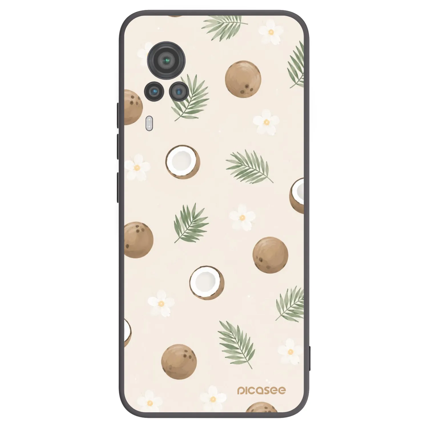 Picasee Μαύρη θήκη σιλικόνης για Vivo X60 Pro 5G - Coconut Breeze