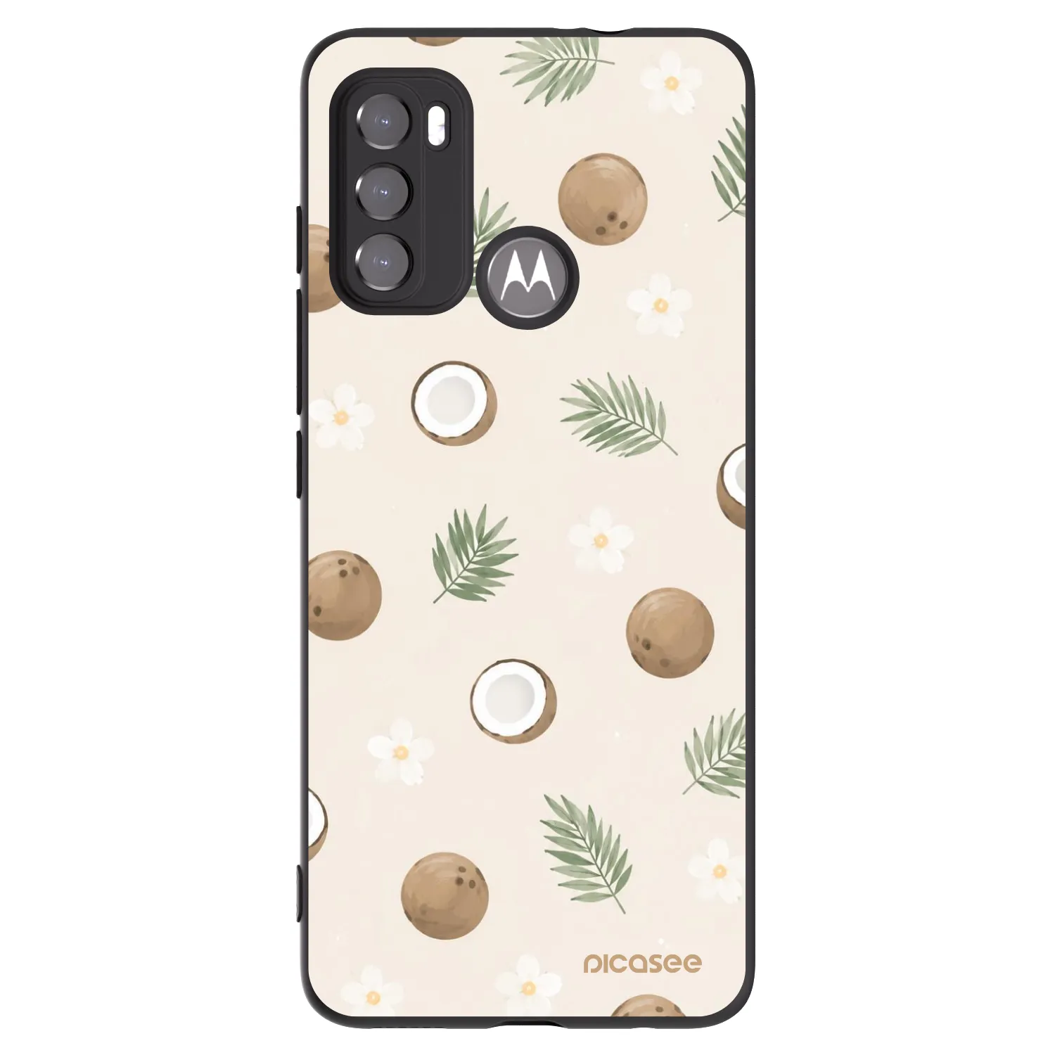 Picasee Μαύρη θήκη σιλικόνης για Motorola Moto G60 - Coconut Breeze