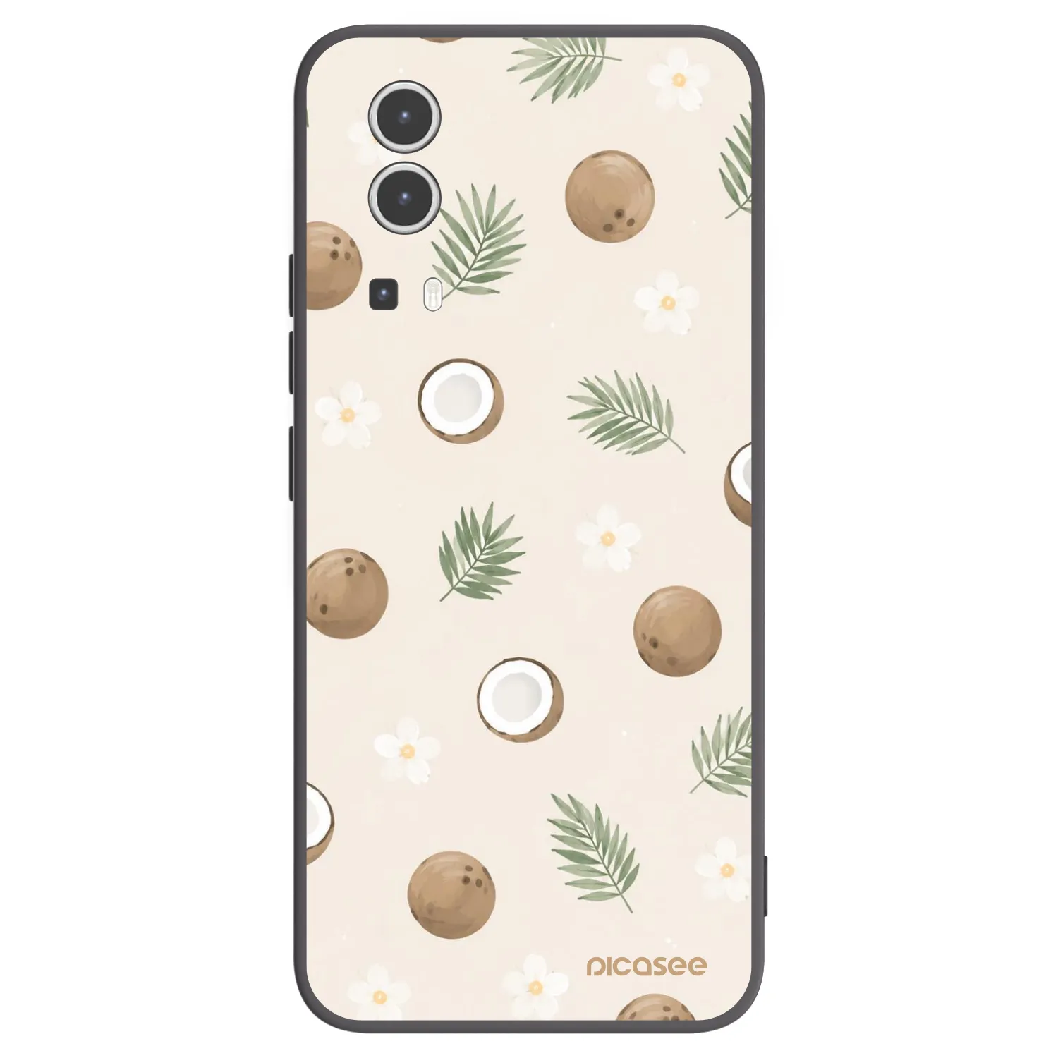 Picasee Μαύρη θήκη σιλικόνης για Vivo Y72 5G - Coconut Breeze