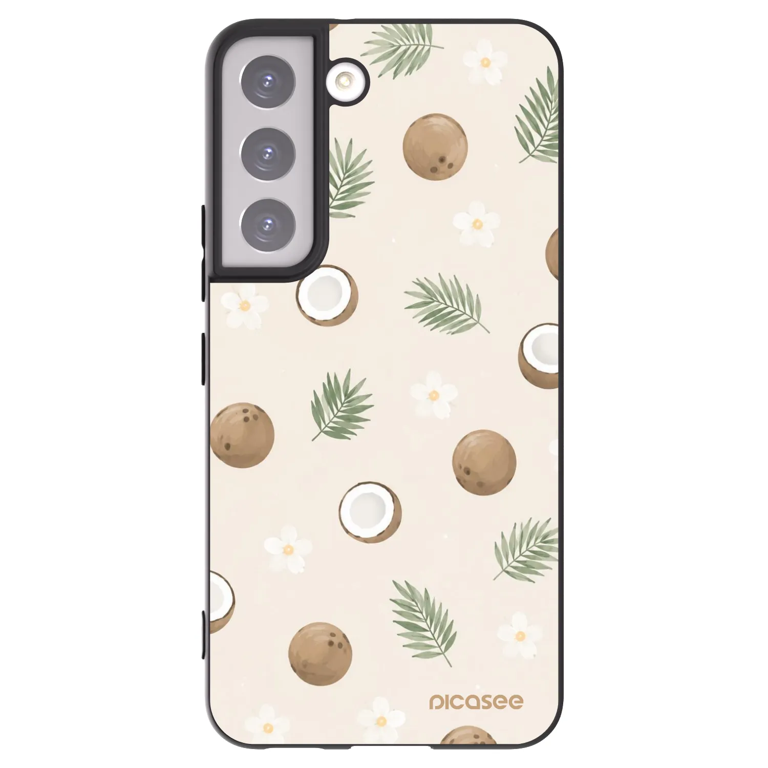 Picasee Μαύρη θήκη σιλικόνης για Samsung Galaxy S22 5G - Coconut Breeze