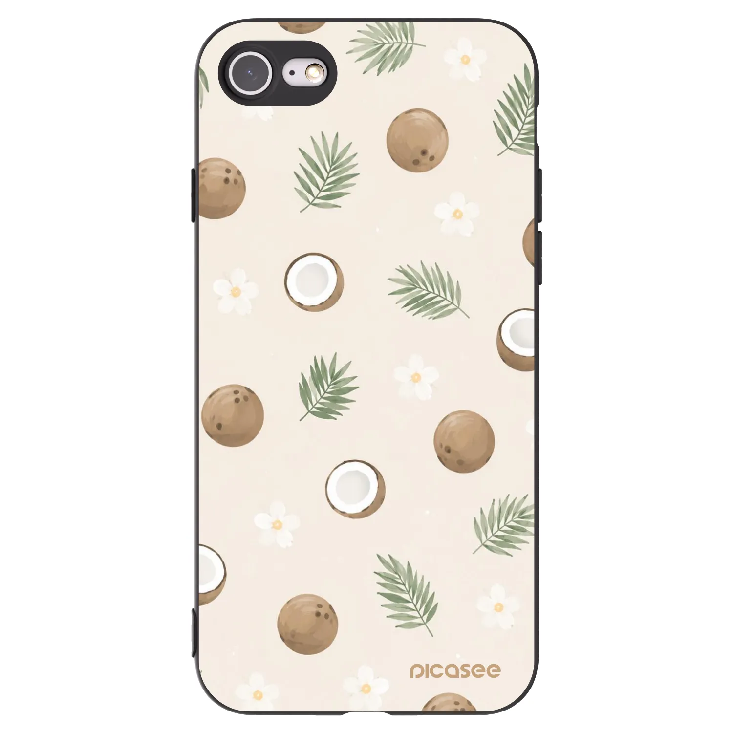 Picasee Μαύρη θήκη σιλικόνης για Apple iPhone SE 2022 - Coconut Breeze