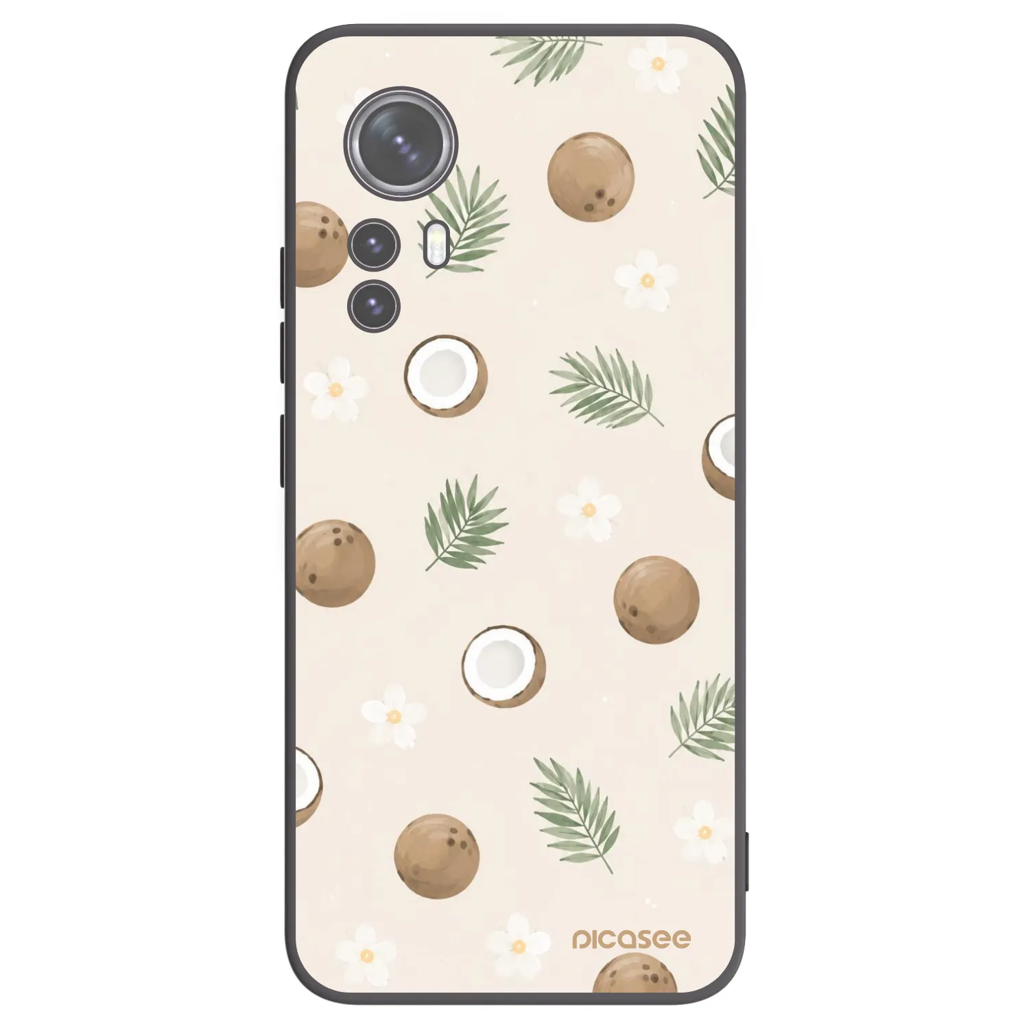 Picasee Μαύρη θήκη σιλικόνης για Xiaomi 12 - Coconut Breeze