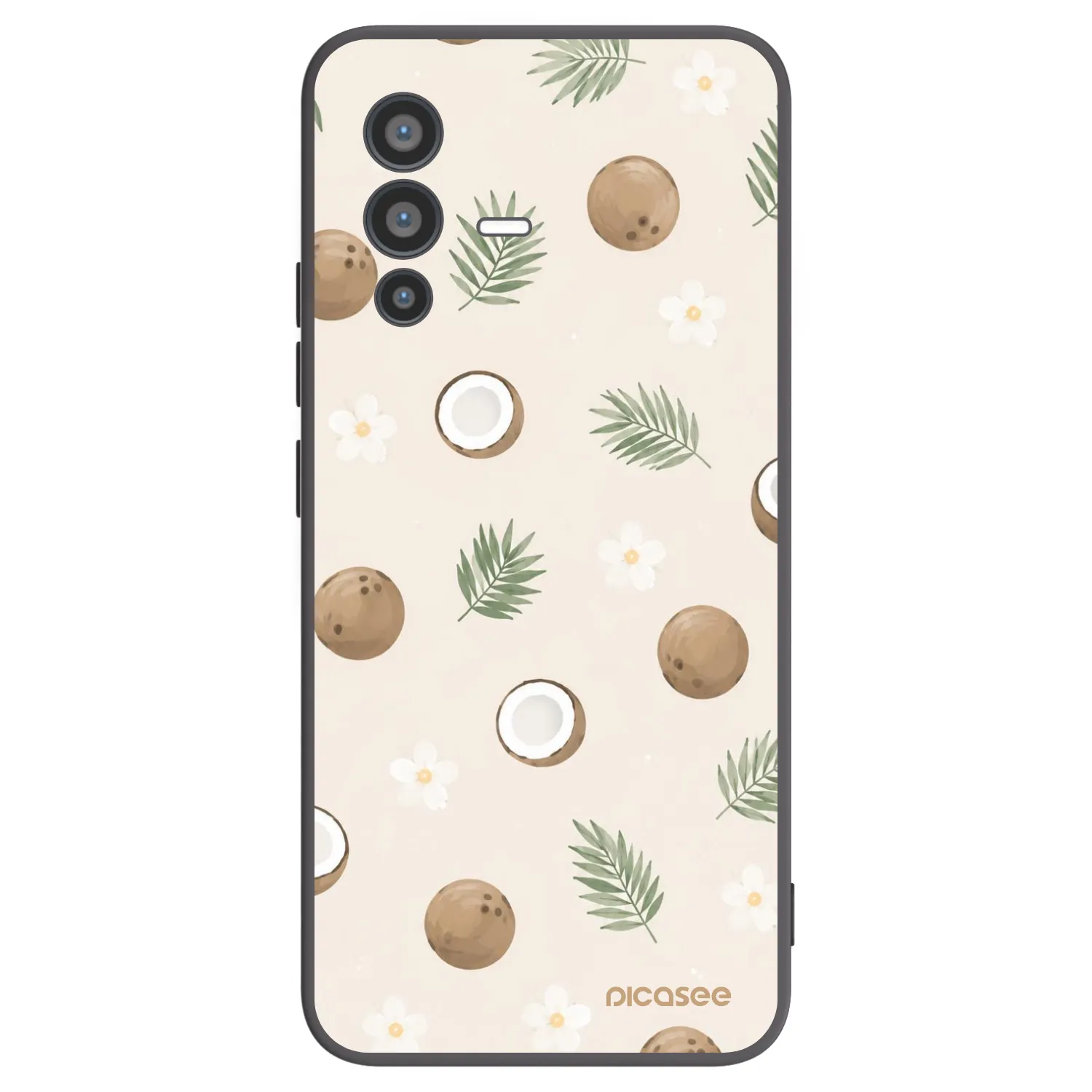 Picasee Μαύρη θήκη σιλικόνης για Vivo V23 5G - Coconut Breeze