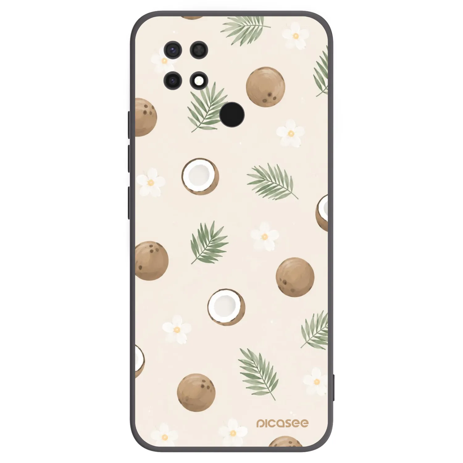 Picasee Μαύρη θήκη σιλικόνης για Xiaomi Redmi 10C - Coconut Breeze