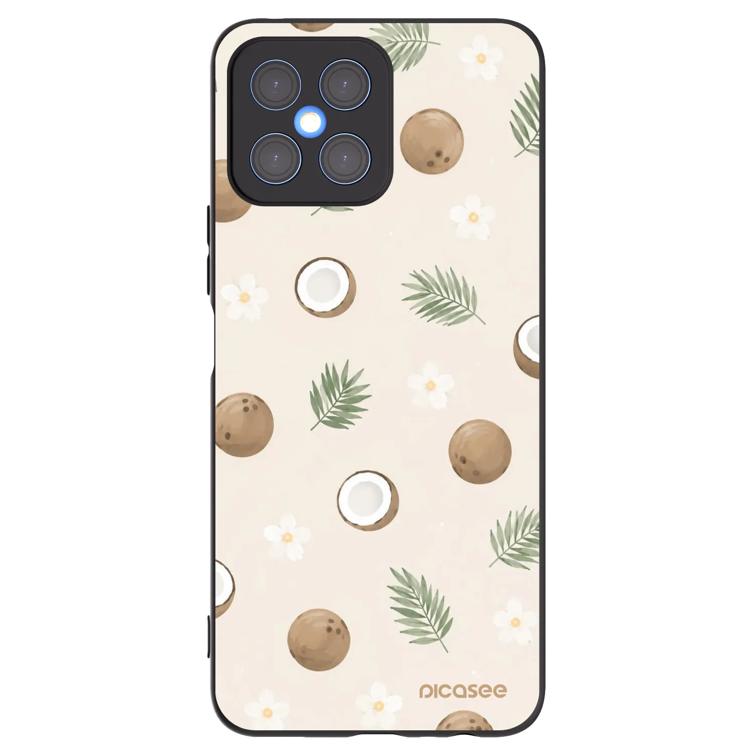 Picasee Μαύρη θήκη σιλικόνης για Honor X8 4G - Coconut Breeze