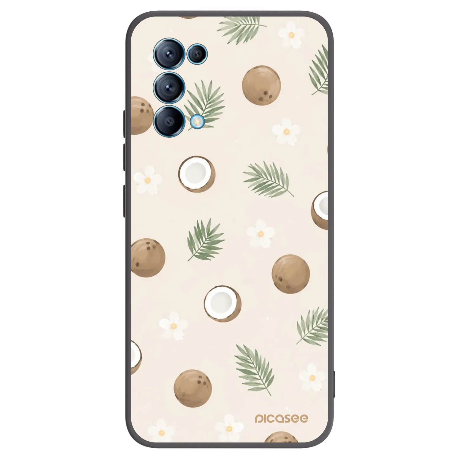 Picasee Μαύρη θήκη σιλικόνης για OPPO A16s - Coconut Breeze