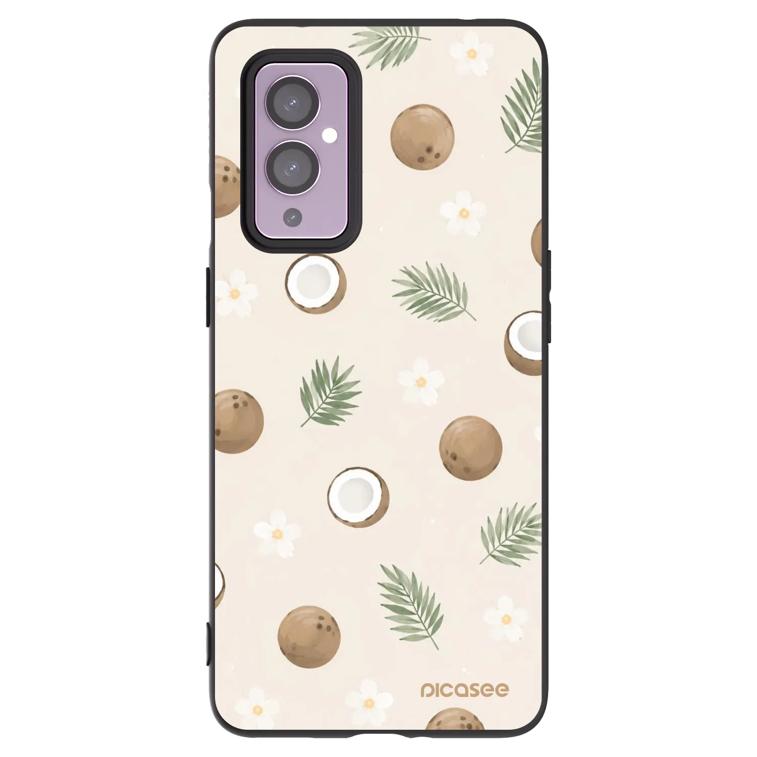 Picasee Μαύρη θήκη σιλικόνης για OnePlus 9 - Coconut Breeze