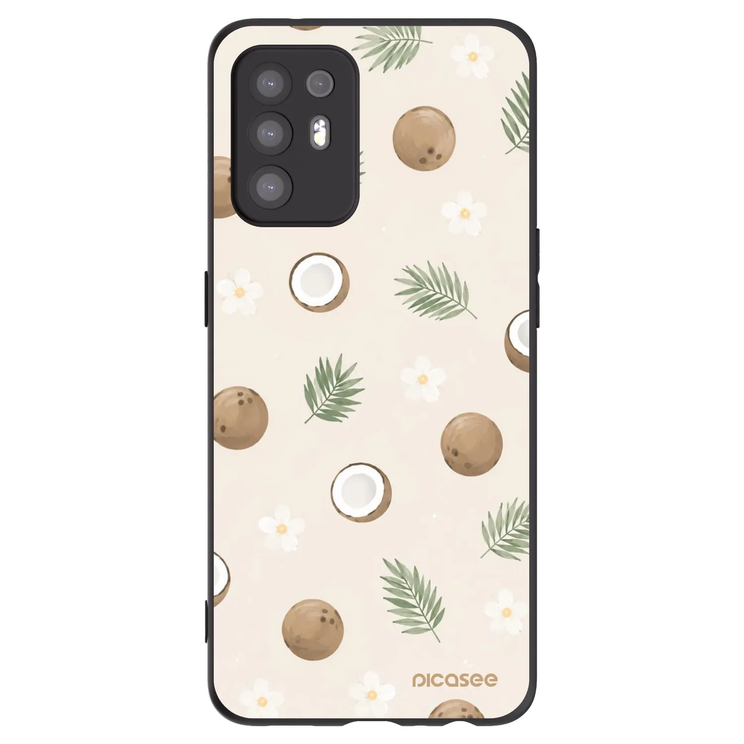 Picasee Μαύρη θήκη σιλικόνης για OPPO A94 5G - Coconut Breeze