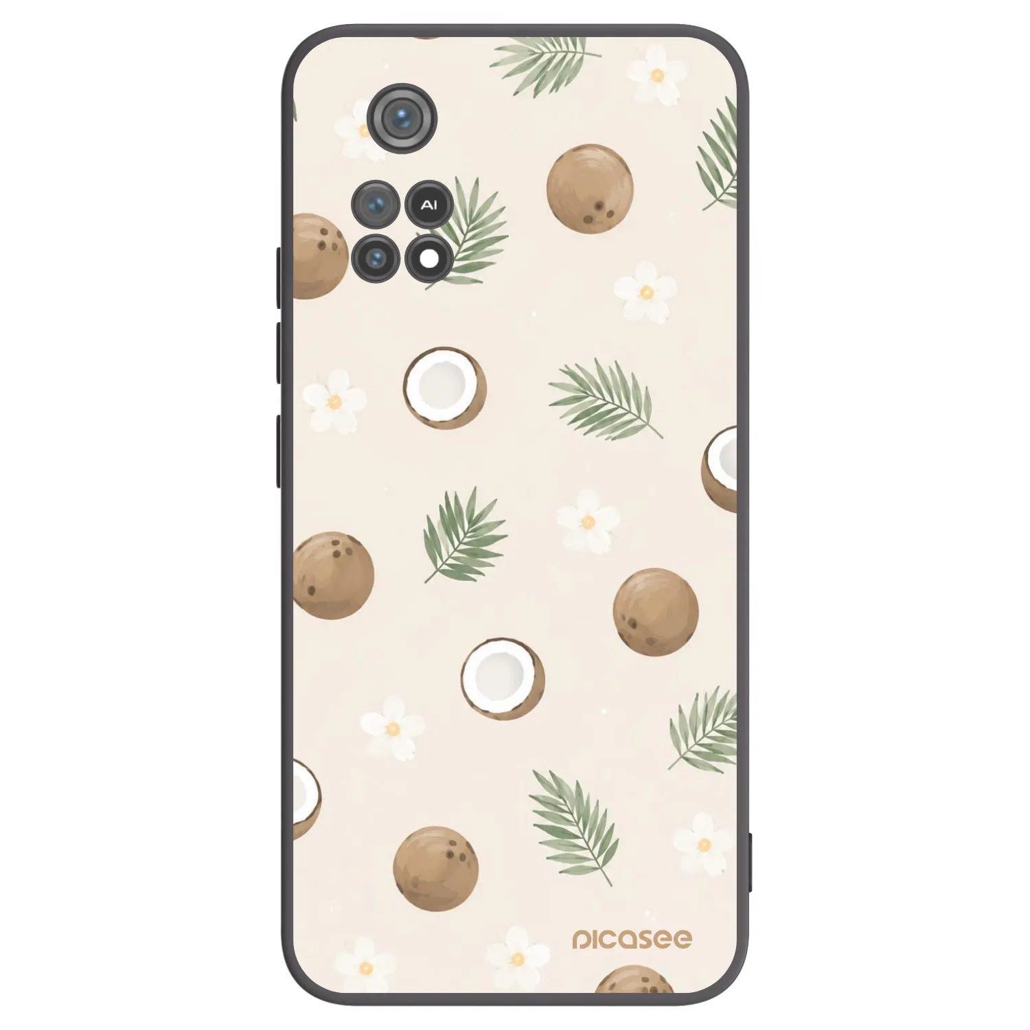 Picasee Μαύρη θήκη σιλικόνης για Xiaomi Poco M4 Pro - Coconut Breeze