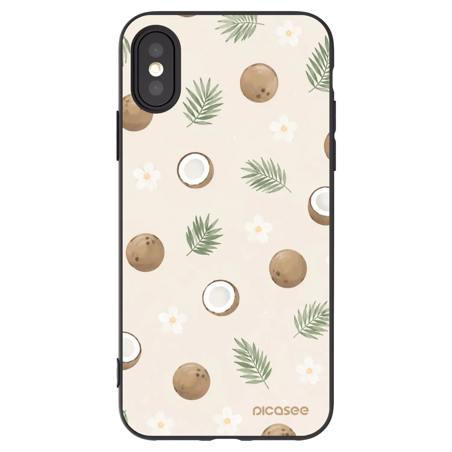 Picasee Μαύρη θήκη σιλικόνης για Apple iPhone X/XS - Coconut Breeze