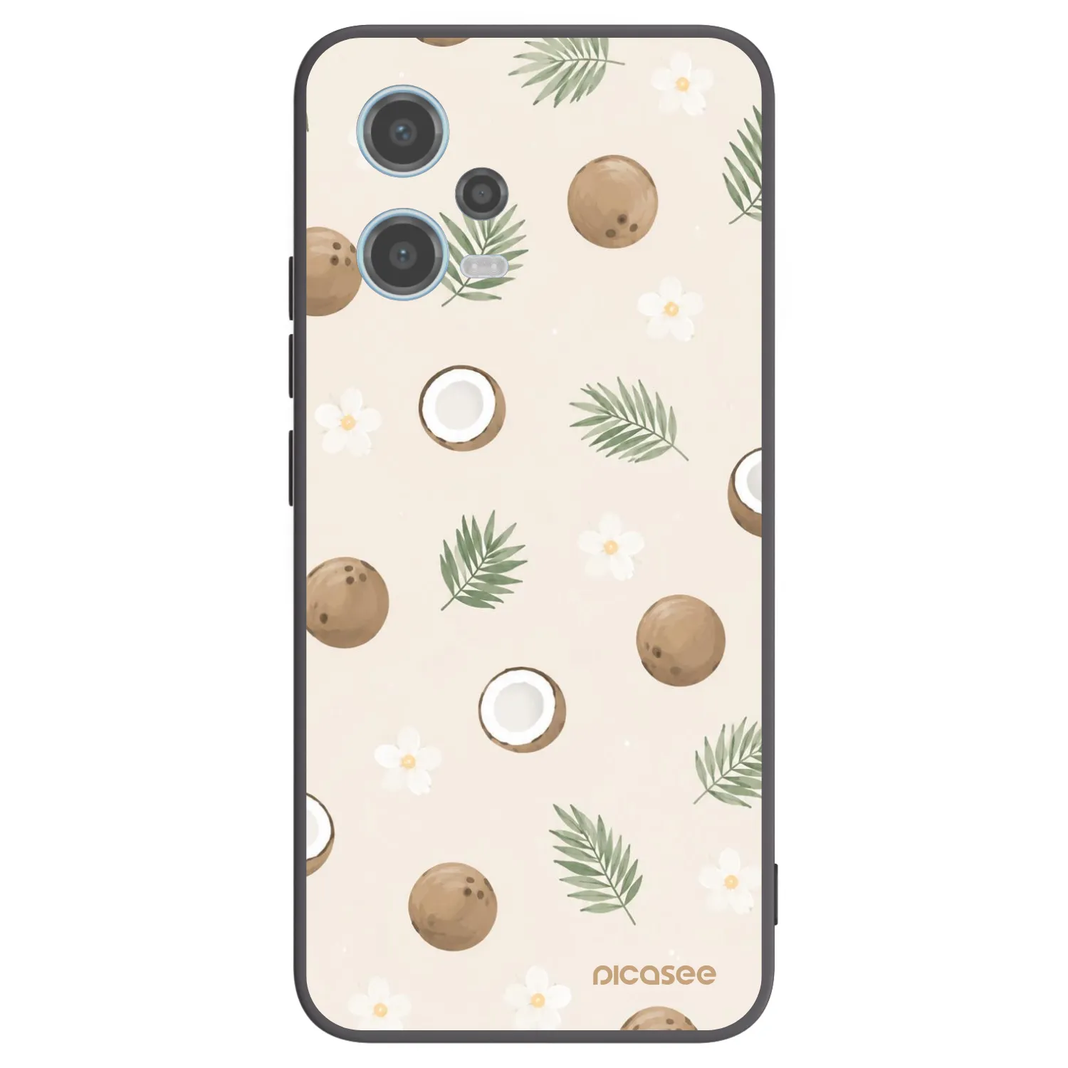 Picasee Μαύρη θήκη σιλικόνης για Xiaomi Redmi Note 12 5G - Coconut Breeze