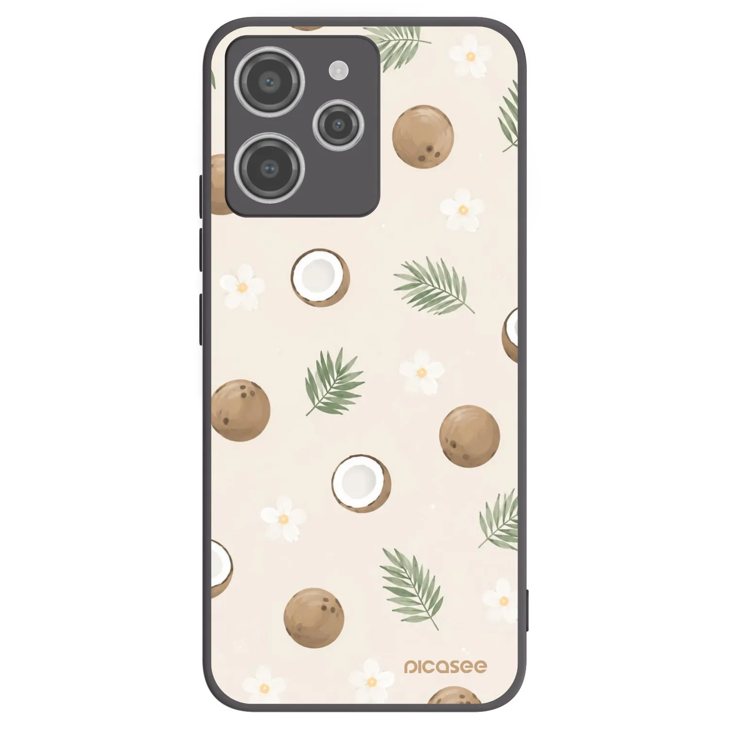 Picasee Μαύρη θήκη σιλικόνης για Xiaomi Redmi 12 4G - Coconut Breeze