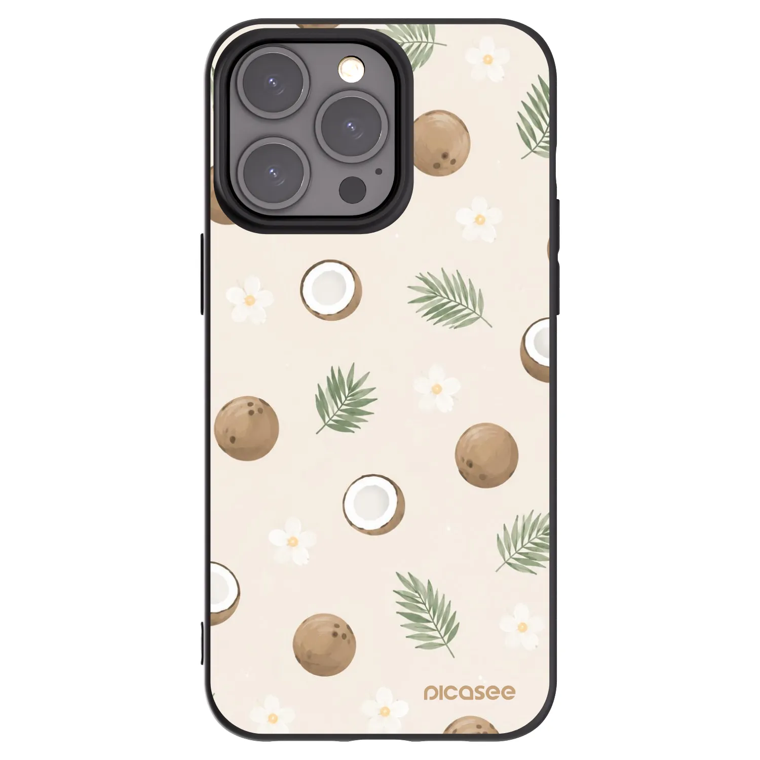 Picasee Μαύρη θήκη σιλικόνης για Apple iPhone 15 Pro Max - Coconut Breeze