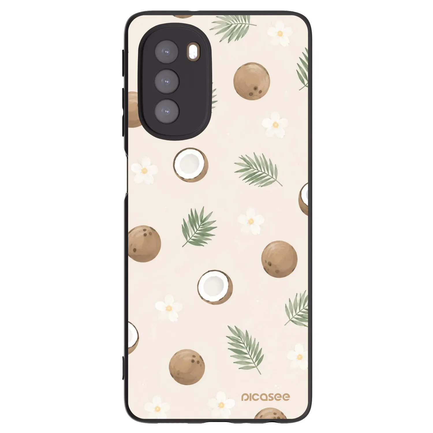 Picasee Μαύρη θήκη σιλικόνης για Motorola Moto G51 - Coconut Breeze
