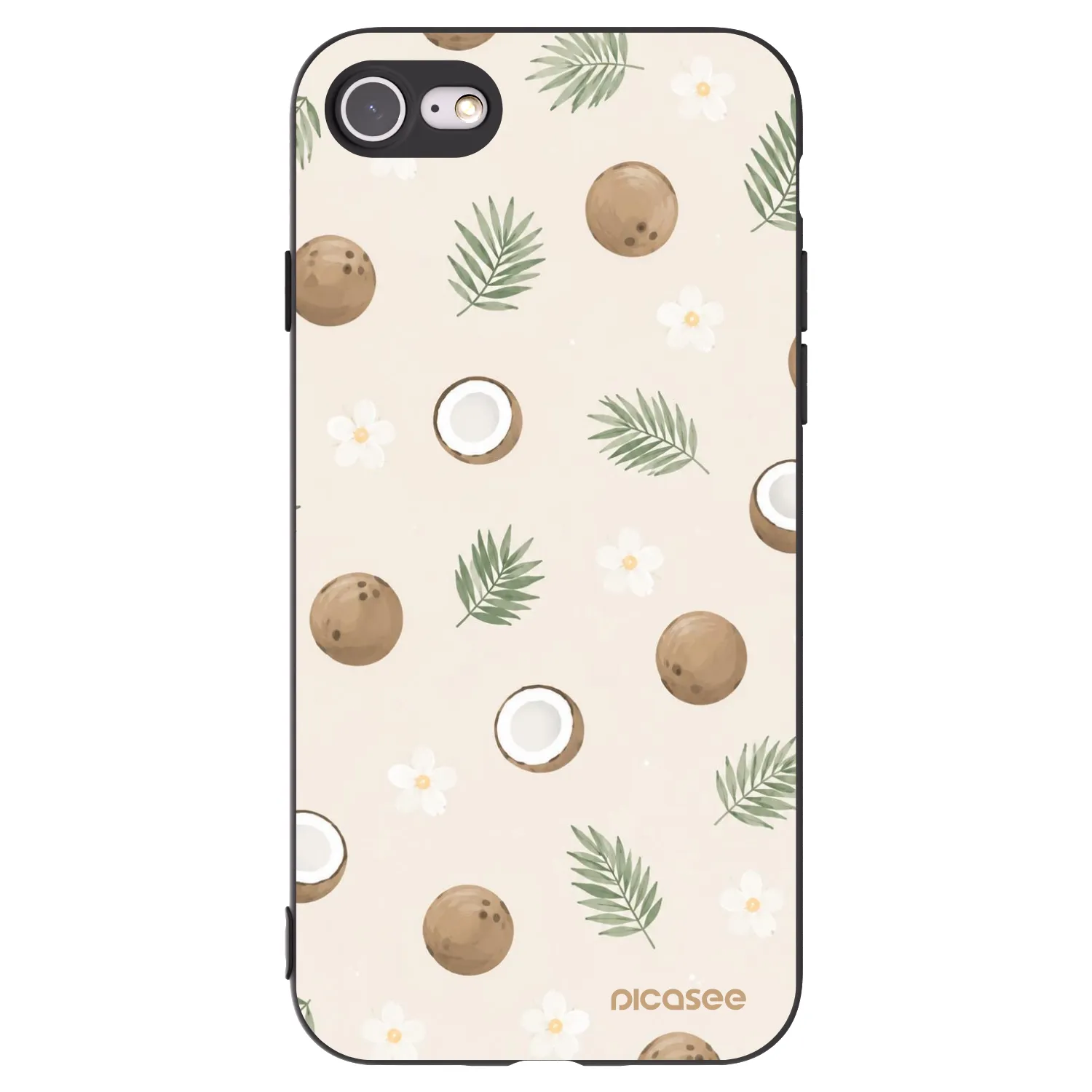 Picasee Μαύρη θήκη σιλικόνης για Apple iPhone 7 - Coconut Breeze