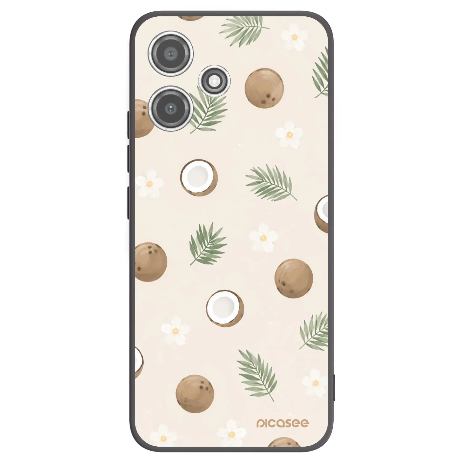Picasee Μαύρη θήκη σιλικόνης για Xiaomi Redmi 12 5G - Coconut Breeze