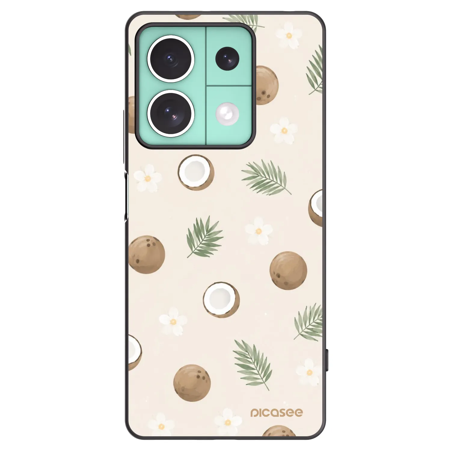 Picasee Μαύρη θήκη σιλικόνης για Xiaomi Redmi Note 13 5G - Coconut Breeze