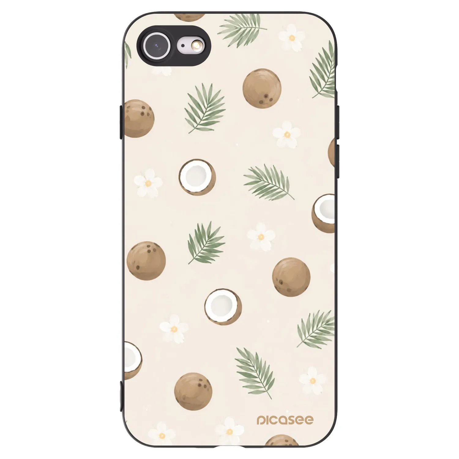 Picasee Μαύρη θήκη σιλικόνης για Apple iPhone 8 - Coconut Breeze