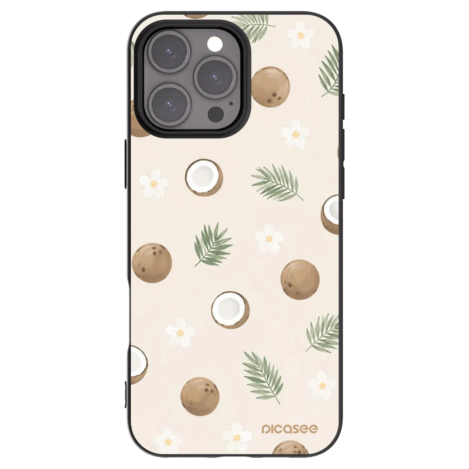 Picasee Μαύρη θήκη σιλικόνης για Apple iPhone 16 Pro Max - Coconut Breeze