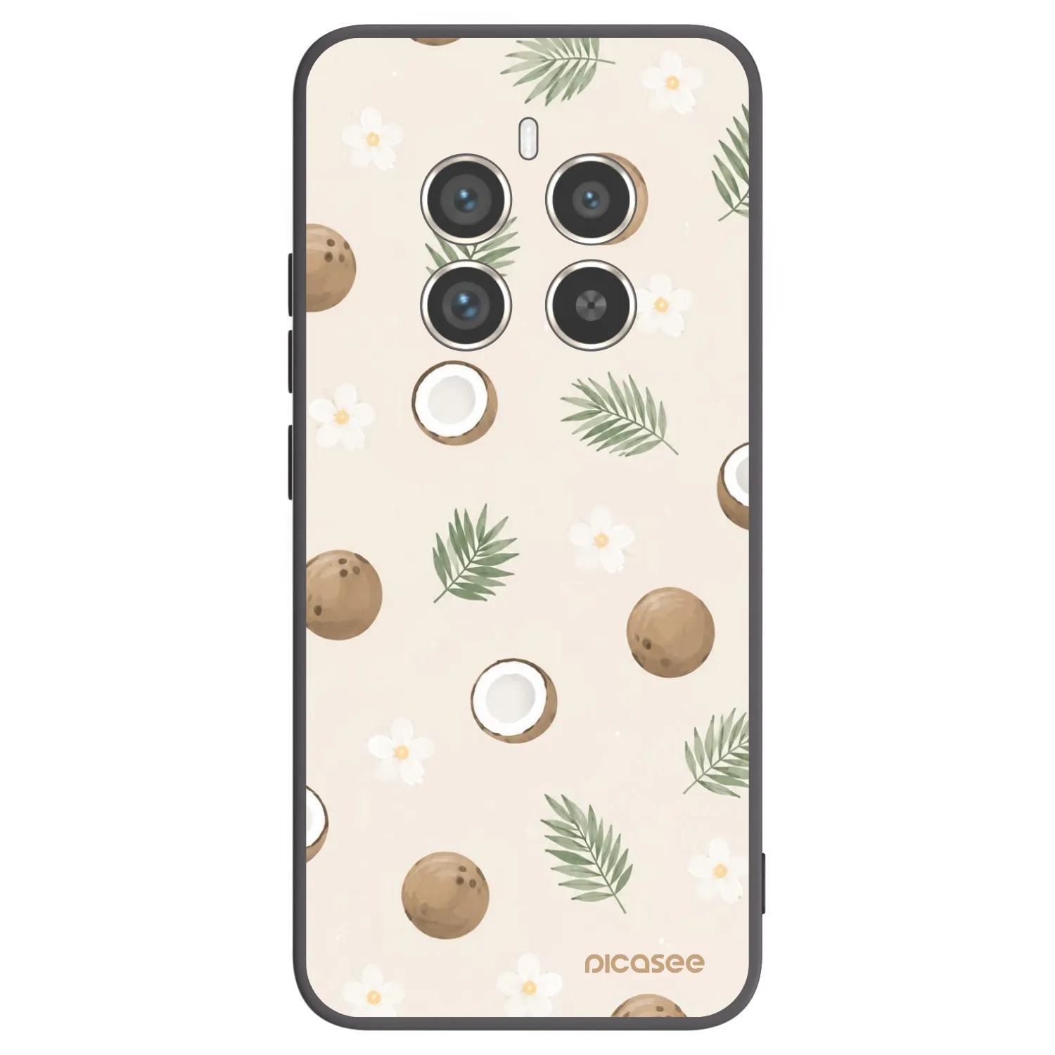 Picasee Μαύρη θήκη σιλικόνης για Realme 12 Pro 5G - Coconut Breeze