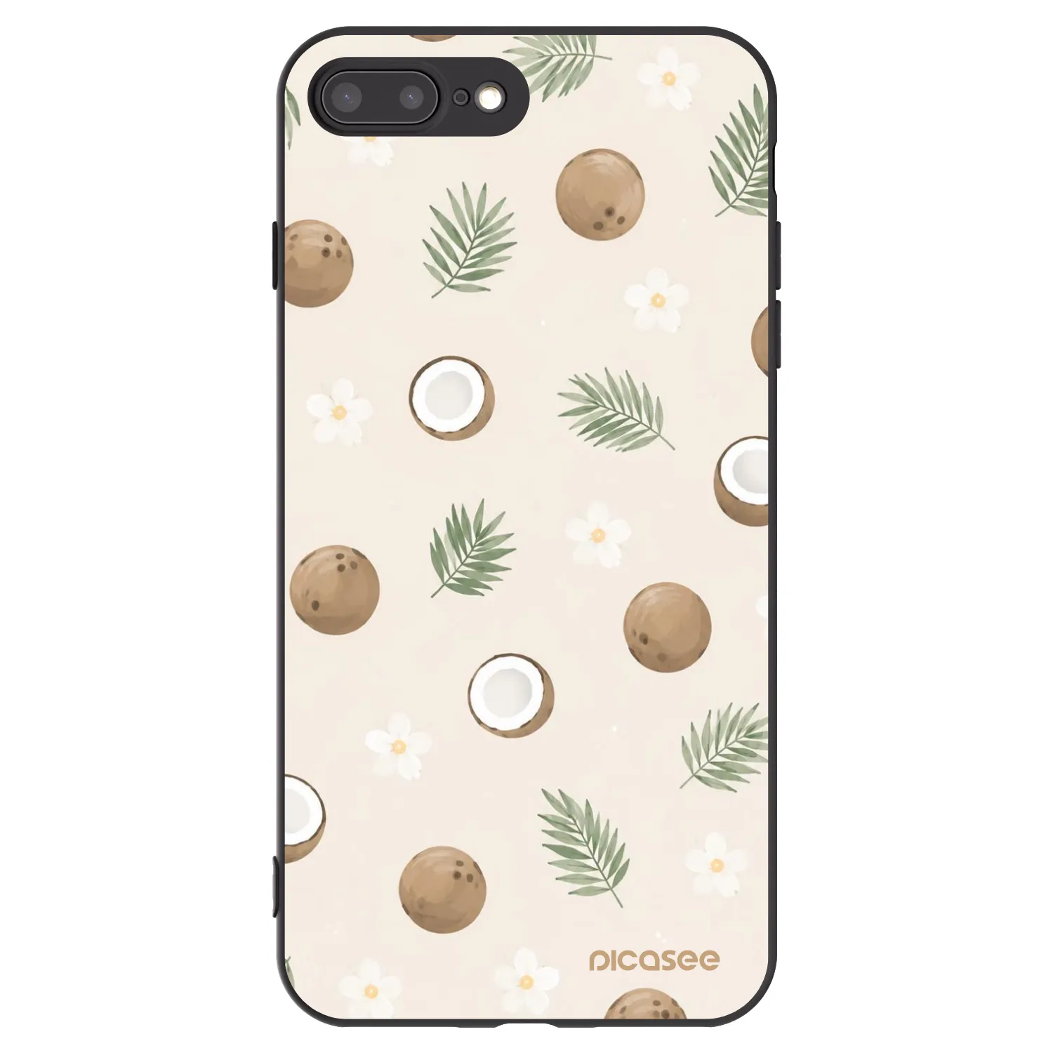 Picasee Μαύρη θήκη σιλικόνης για Apple iPhone 8 Plus - Coconut Breeze