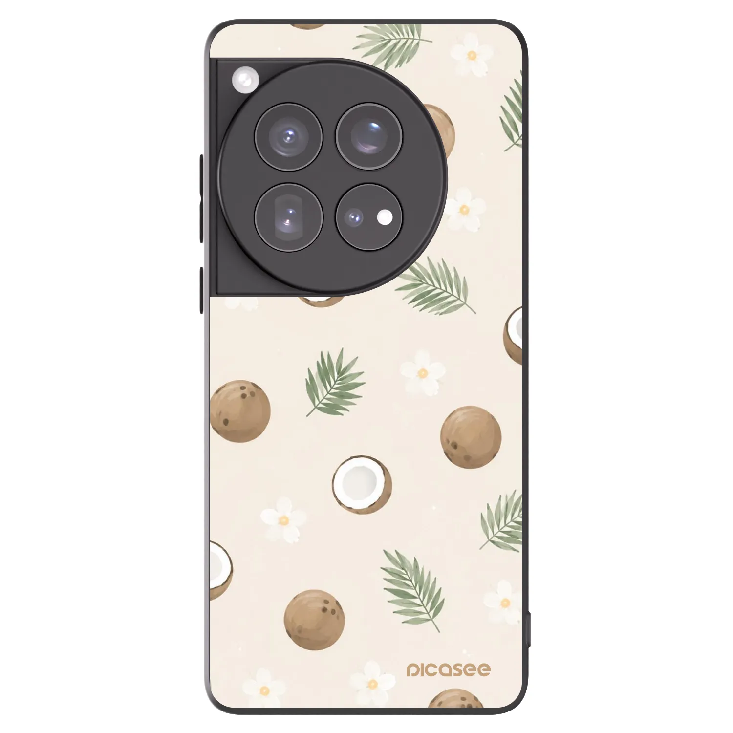 Picasee Μαύρη θήκη σιλικόνης για OnePlus 12 5G - Coconut Breeze