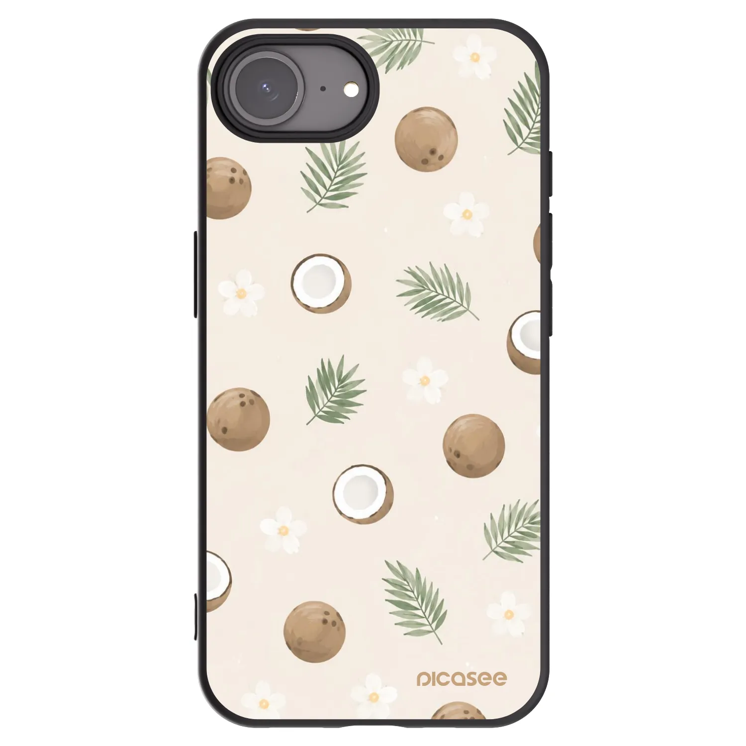 Picasee Μαύρη θήκη σιλικόνης για Apple iPhone 16e - Coconut Breeze