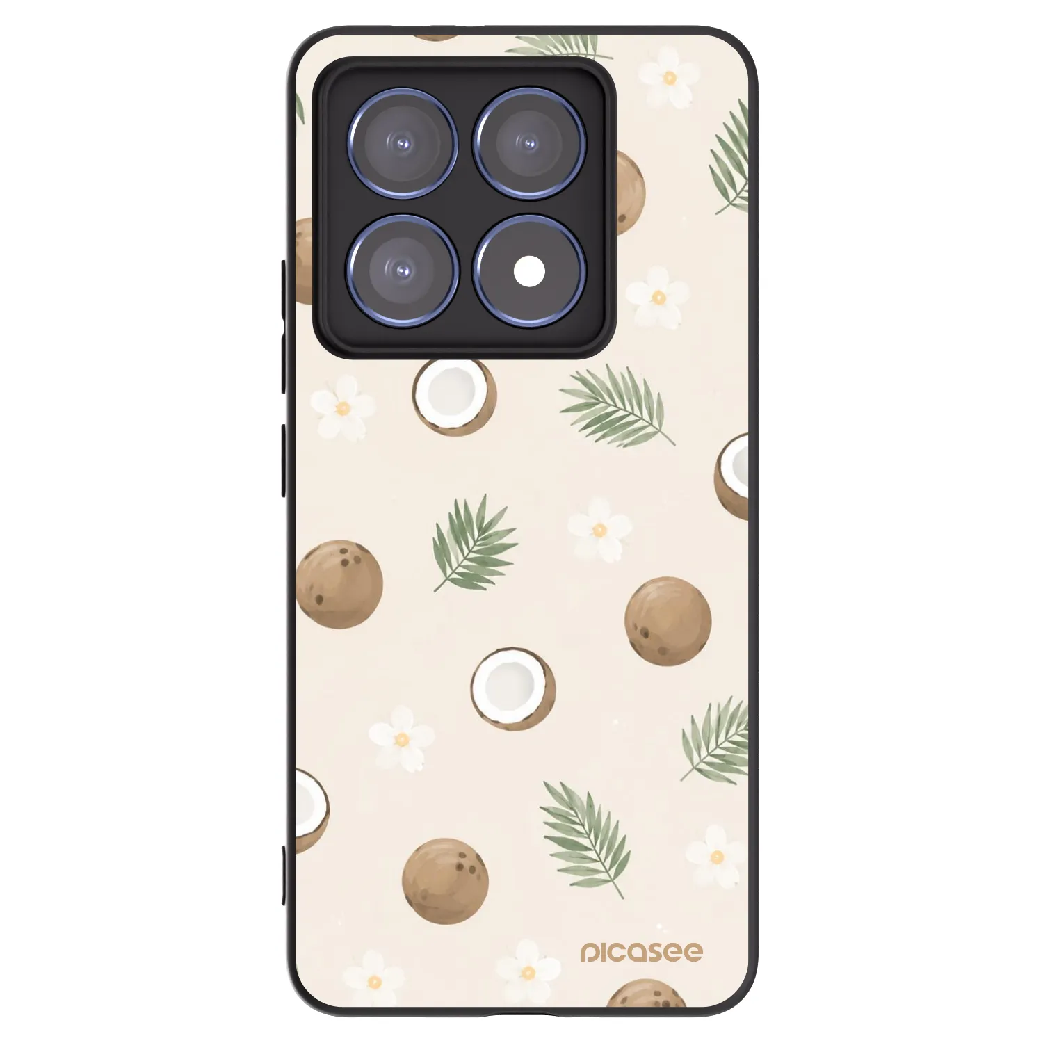 Picasee Μαύρη θήκη σιλικόνης για Xiaomi 14T Pro - Coconut Breeze