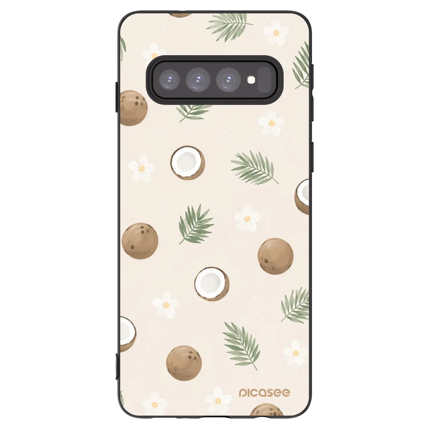 Picasee Μαύρη θήκη σιλικόνης για Samsung Galaxy S10 G973 - Coconut Breeze
